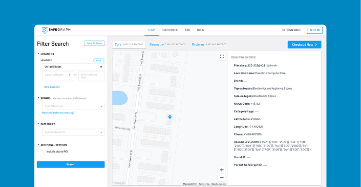 SafeGraph Data Marketplace